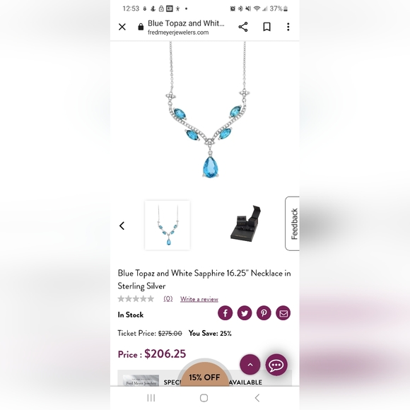 Beautiful blue topaz set in sterling silver - Picture 3 of 4